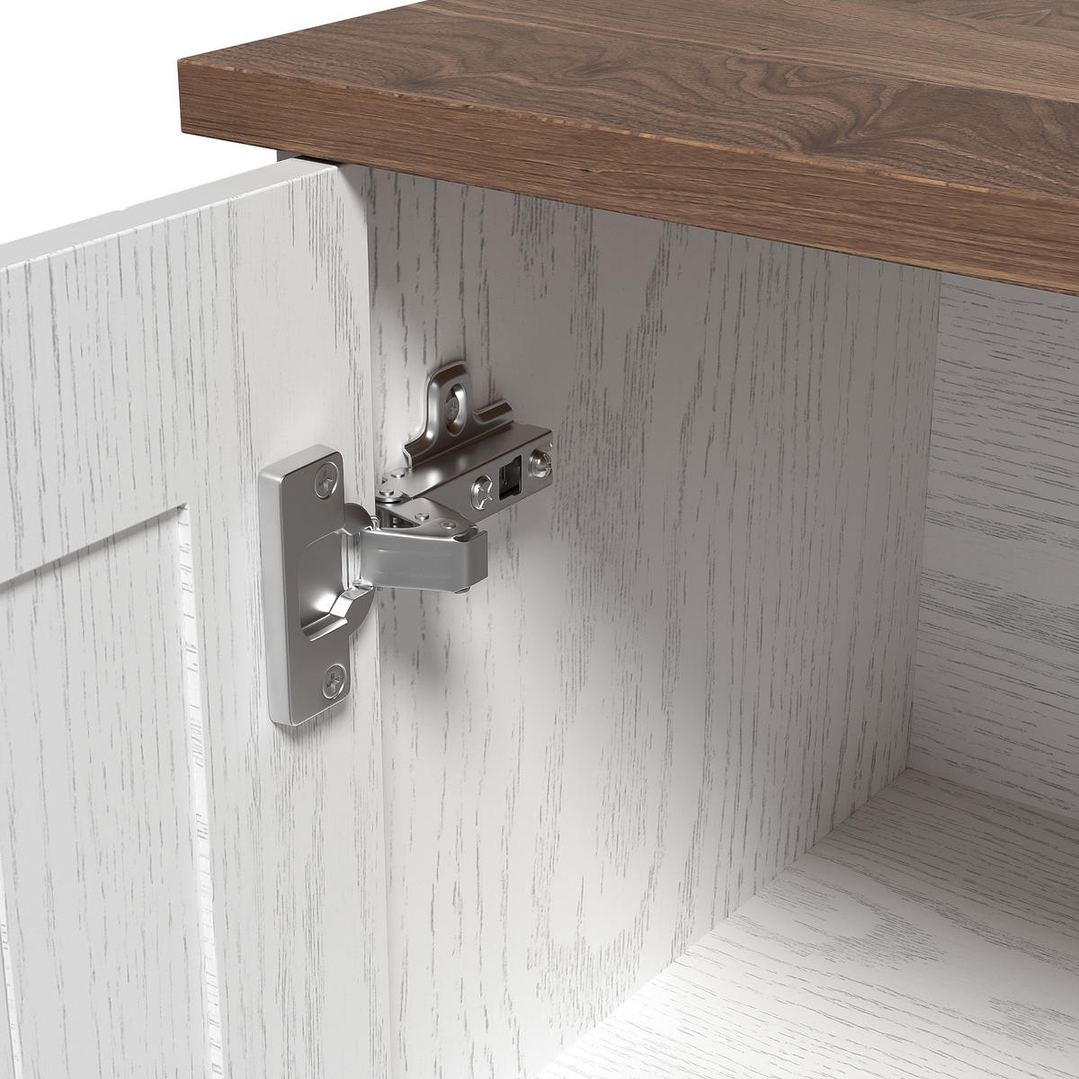 KOMMODE aus Spanplatte 140x40x79,5cm in Weiß mit Soft-Close - Weiß, Holzwerkstoff (140/79.5/40cm) - Modfu
