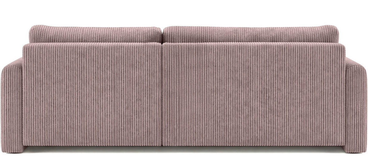 ECKSOFA Cora mit Schlaffunktion & Stauraum, Universell Rechts/Links, Rosa Cord Chenille 250/82/160 cm - Schwarz/Rosa, Kunststoff/Textil (250/160cm) - WFL GROUP