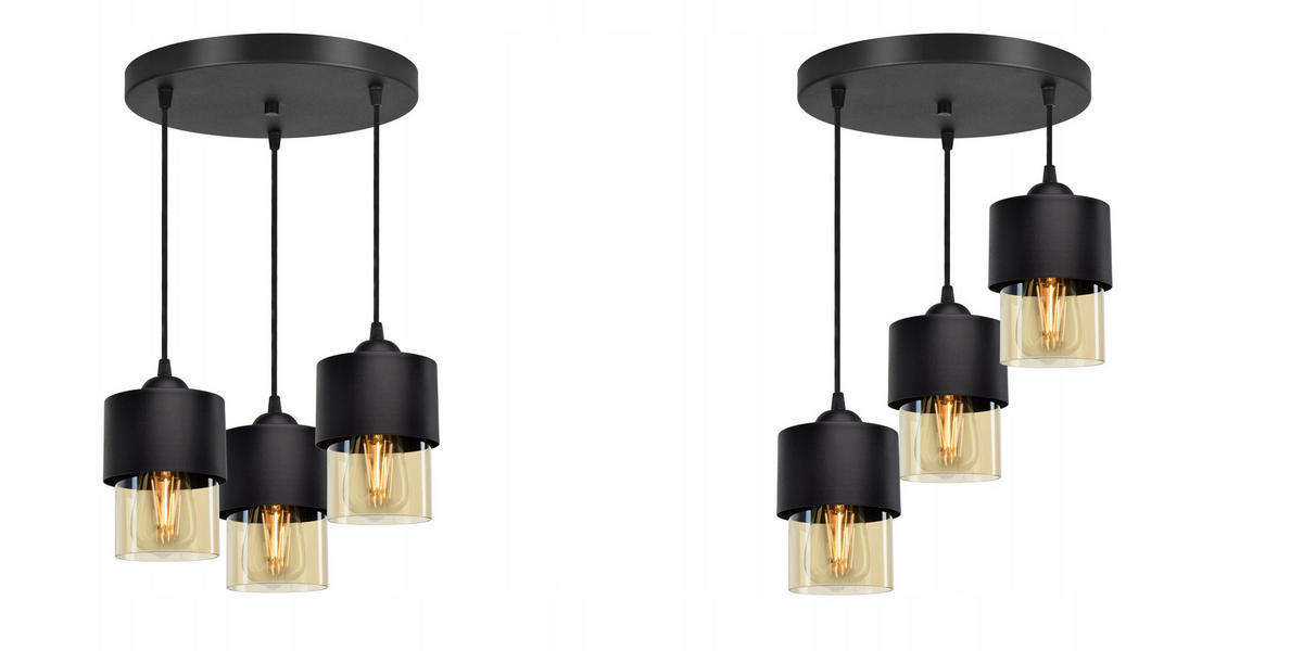 PENDELLEUCHTE Hege - Transparent/Schwarz, Glas/Metall (35/35/70cm) - kiki design