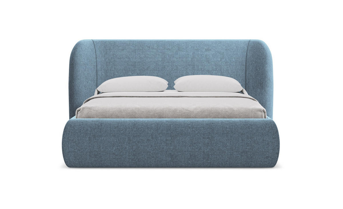 POLSTERBETT mit Bettkasten und Lattenrost 190x215 Blau - Blau/Blaugrau, Kunststoff/Textil (140/200cm) - Makamii