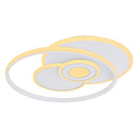 LED DECKENLEUCHTE Metall Weiß Chromring - Weiß, Metall (54/46/6cm) - Globo Lighting