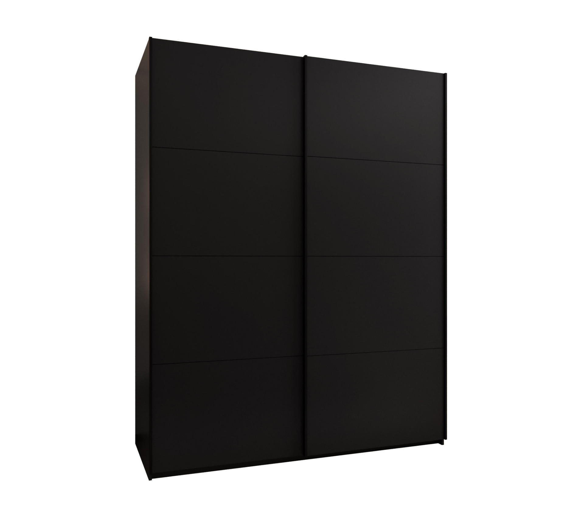Abiks Möbel Schwebetürenschrank Schwarz, Schwarz, Schwarz 200x245x64 cm