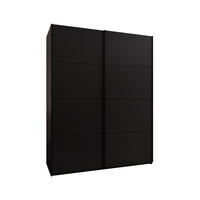 SCHWEBETÜRENSCHRANK 245,5/200/64 2-türig - Schwarz, Holz/Metall (200/245/64cm) - Abiks Möbel