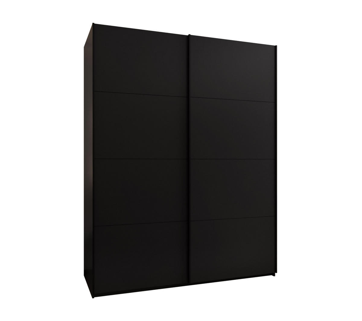 SCHWEBETÜRENSCHRANK 245,5/200/64 2-türig - Schwarz, Holz/Metall (200/245/64cm) - Abiks Möbel