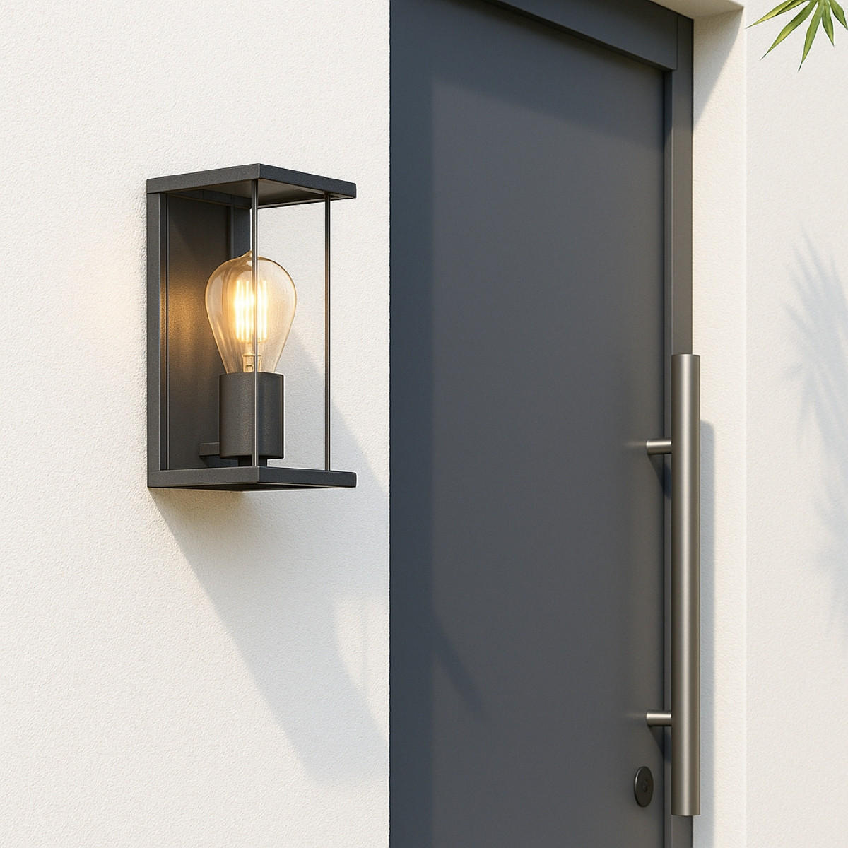 AUSSENWANDLEUCHTE Anthrazit Grau E27 Klarer Diffusor IP54 - Dunkelgrau/Anthrazit, Metall (12.5/26.5/14.5cm) - CGC Europe