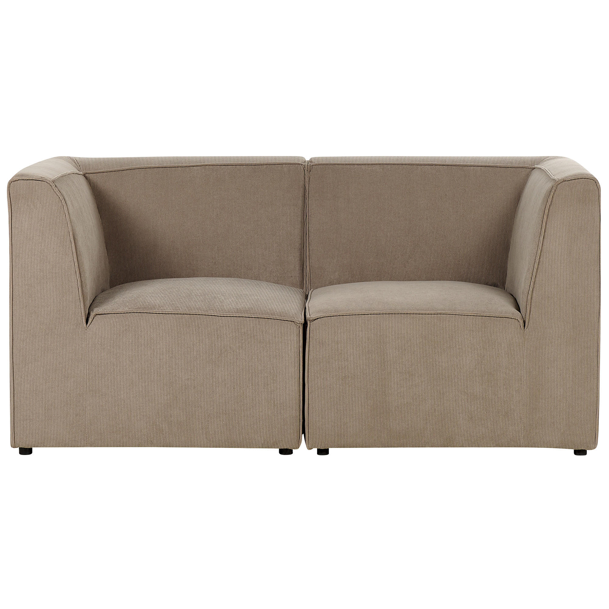 2-SITZER-SOFA Cord taupe Lemvig - Taupe, Textil (166/78/83cm) - Beliani