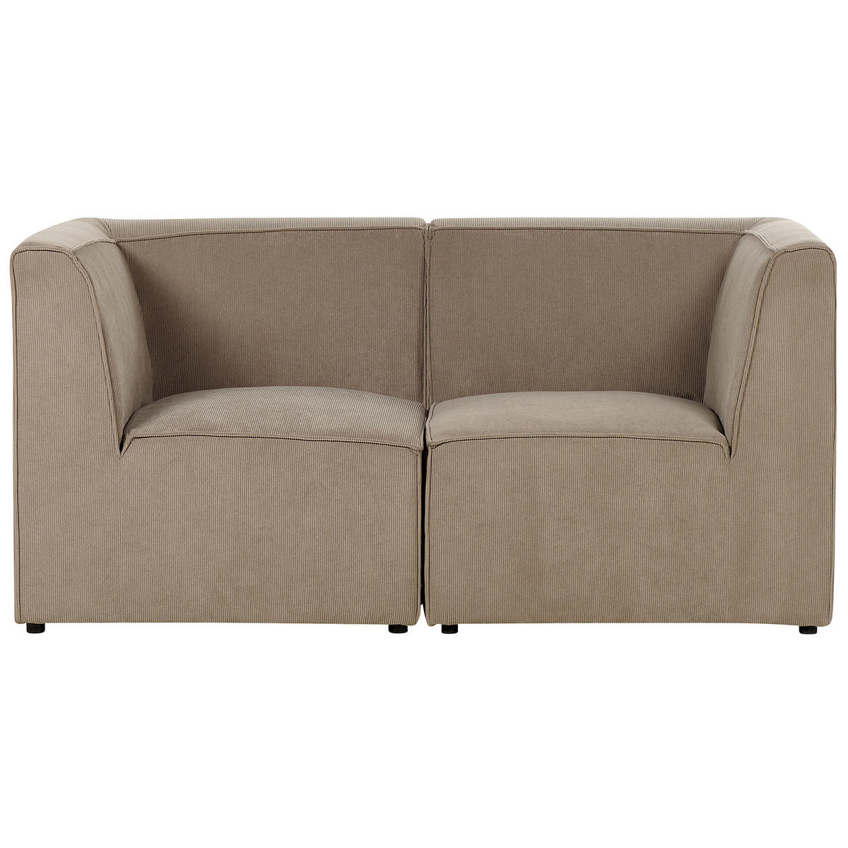 2-SITZER-SOFA Cord taupe Lemvig - Taupe, Textil (166/78/83cm) - Beliani