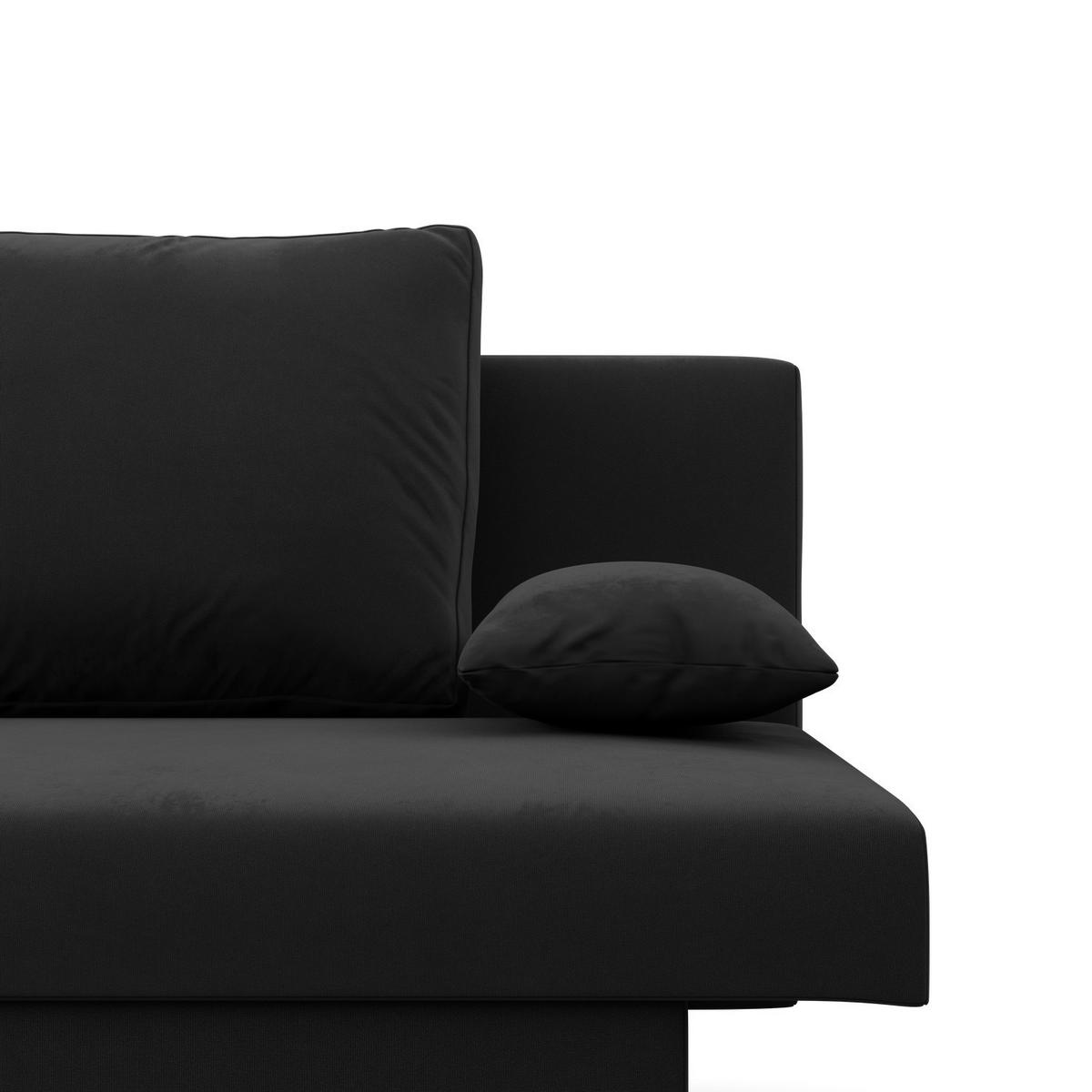 SOFA 3-SITZER MIT SCHLAFFUNKTION NOLA BONELL Schwarz - Schwarz, Textil (91/92/191cm) - Mebligo