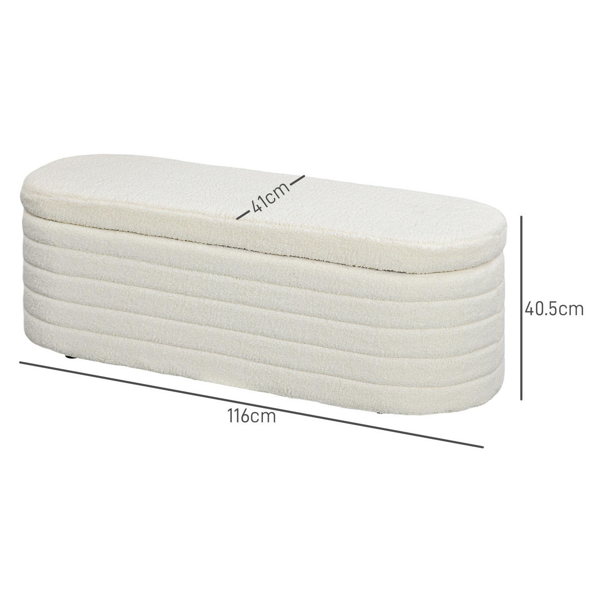 SITZBÄNKE Creme 1 Stück - Beige, Kunststoff (116/40.5/41cm) - GiPP