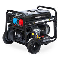 BENZIN Generator HY8500LEK-T (7.7 kW, Elektrostart, 1 x 230V + 1 x 400V, 16.3 PS) - Schwarz, Metall (75/75/65cm) - HYUNDAI