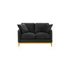 ZWEISITZER-SOFA Linara-Velluto 20 - Schwarz, Holz/Textil (141/91/95cm)