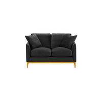 ZWEISITZER-SOFA Linara-Velluto 20 - Schwarz, Holz/Textil (141/91/95cm)