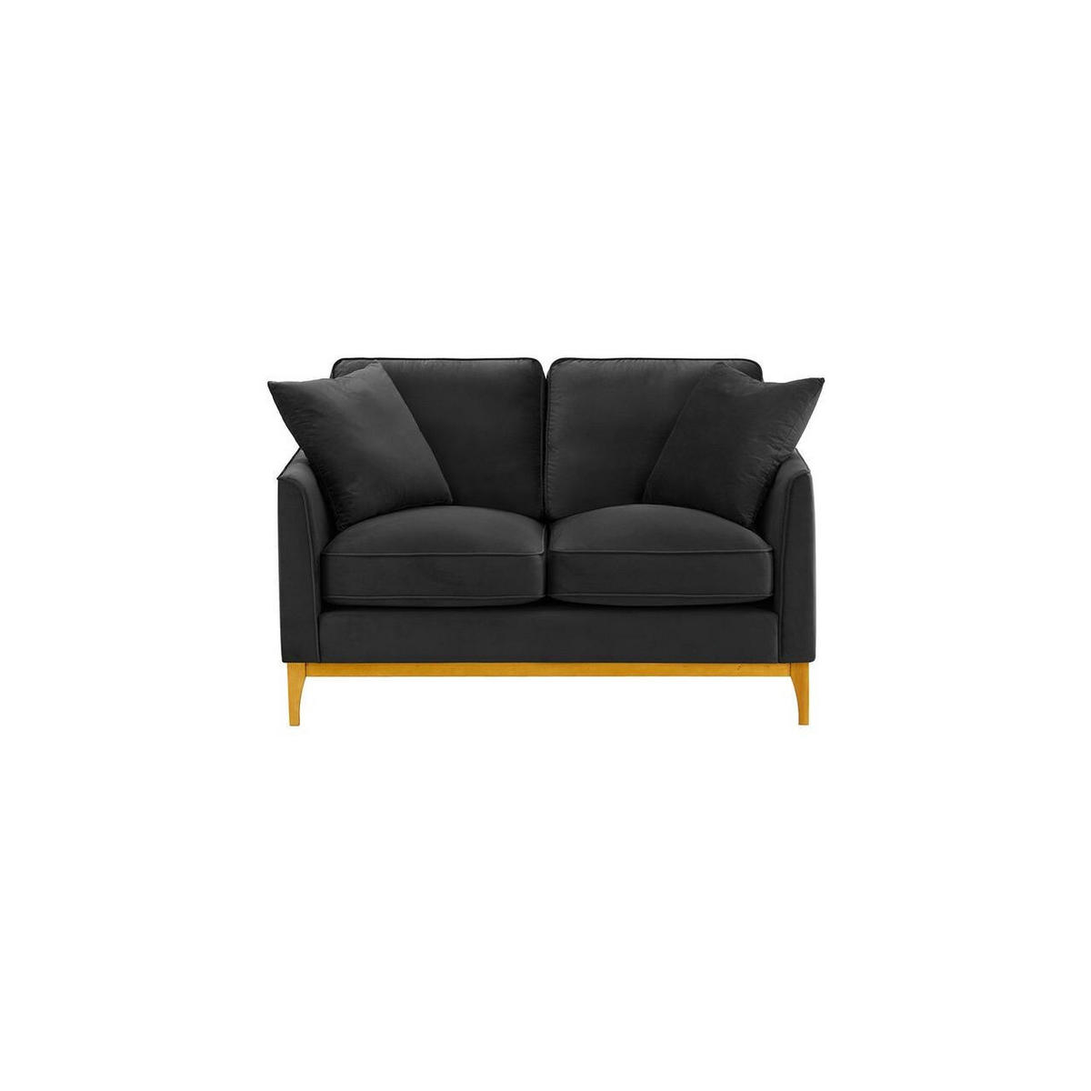 ZWEISITZER-SOFA Linara-Velluto 20 - Schwarz, Holz/Textil (141/91/95cm)