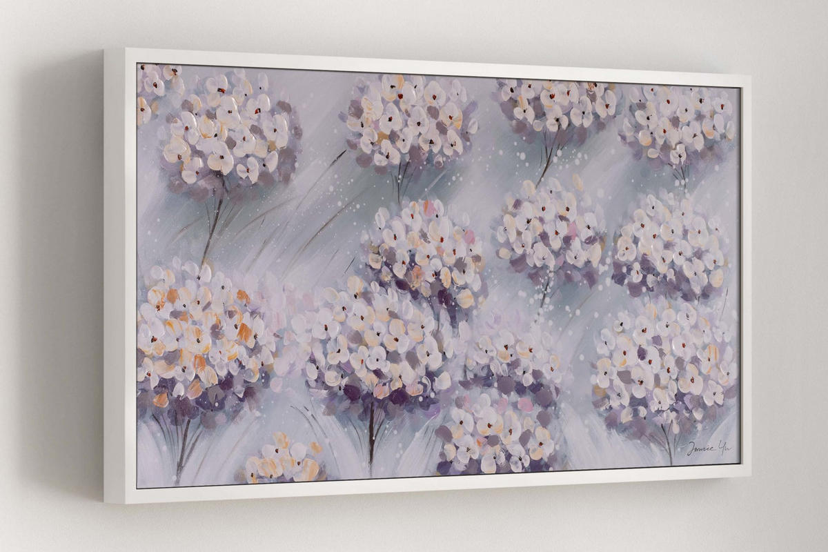 ACRYLBILD HANDGEMALT 120/60 cm - Blau/Grau, Holz/Textil (1.68/60cm) - KUNSTLOFT