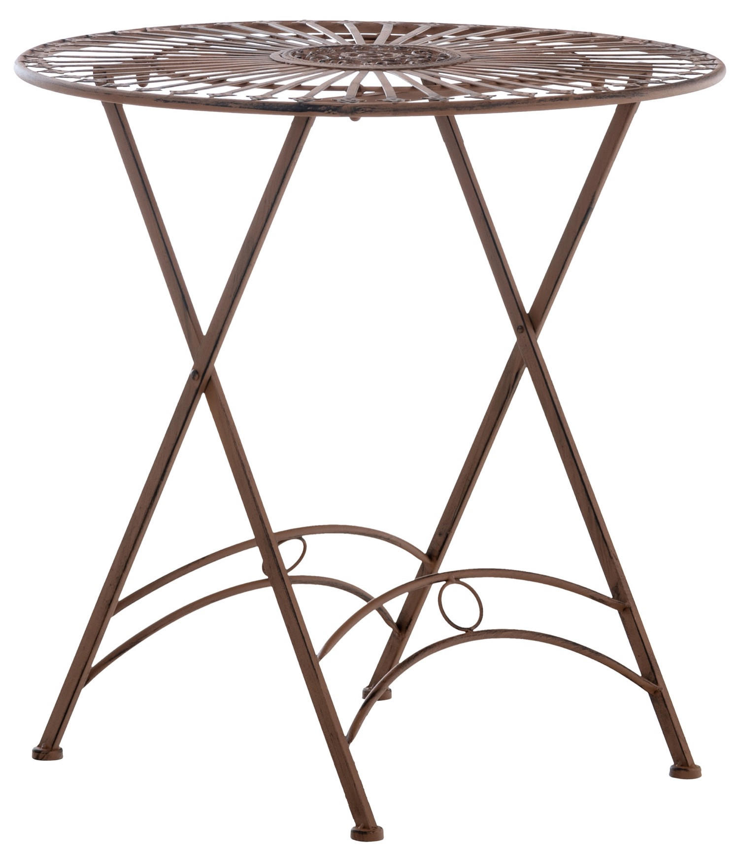 GARTENTISCH Thegel antik braun - Braun, Metall (71/71/71cm) - TPFGarden