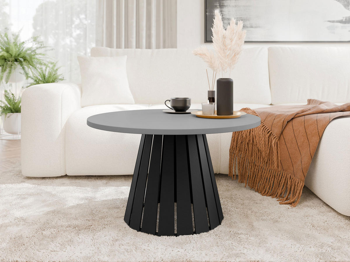 COUCHTISCH Circolo - Schwarz/Grau, Holzwerkstoff/Metall (75/75/43cm) - MIRJAN24