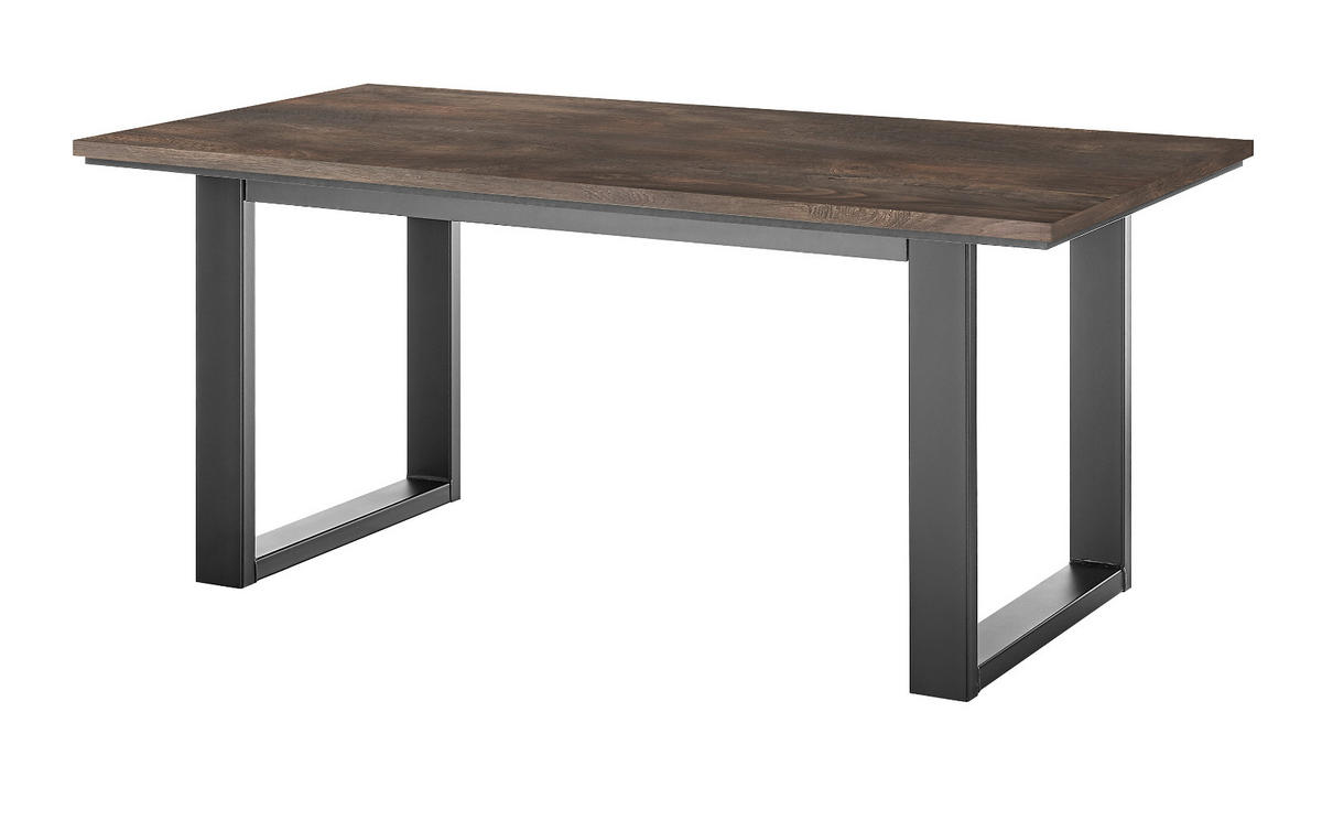 WOHNWAND Thermo Eiche, grau, Wohnkombination 4-teilig 380 x 170 cm - Eichefarben/Grau, Holzwerkstoff (380/170/30cm) - Furn.Design