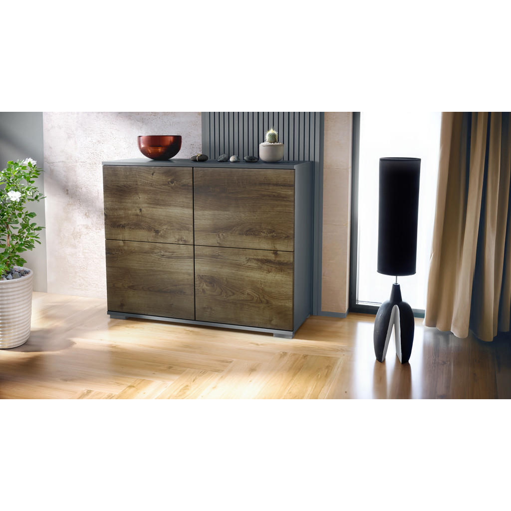 Thumbnail - Vladon Kommode, Alteiche, Holzwerkstoff, 92.5x75.5x35 cm, Wohnzimmer, Kommoden & Sideboards, Kommoden