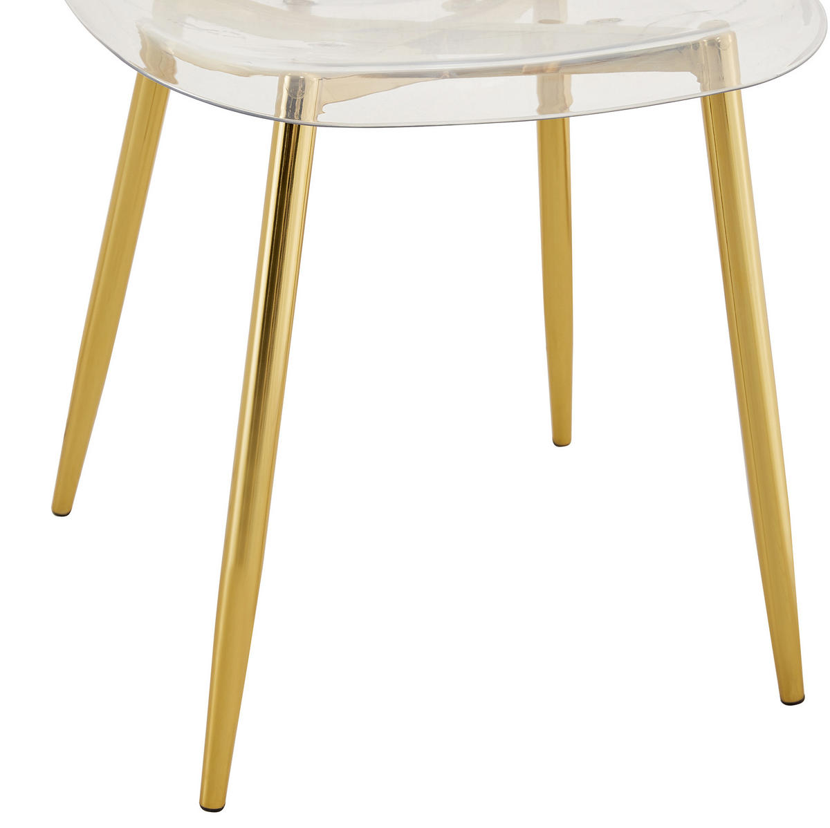 ESSZIMMERSTUHL 4er-Set 83 cm Kunststoff Transparent mit Metallbeinen Gold - Goldfarben, Metall (45.7/83/44cm) - Meubliv