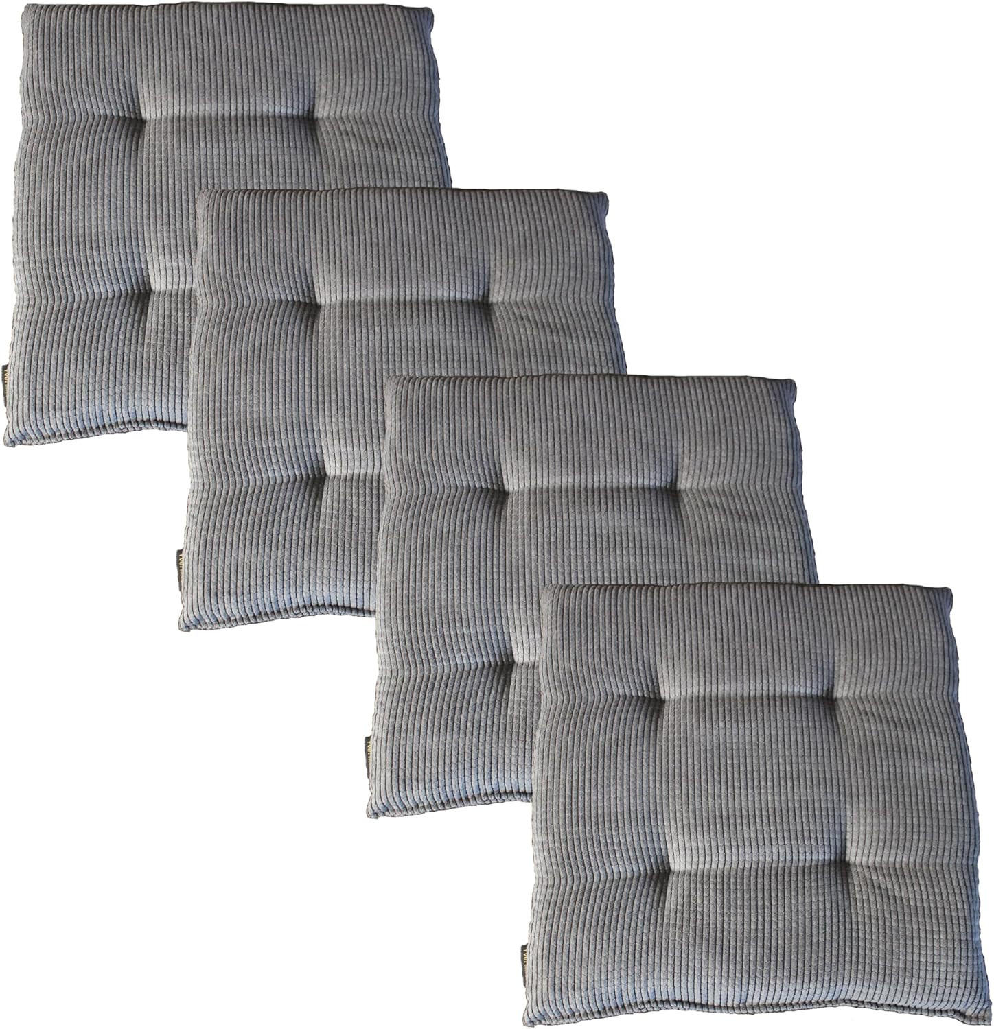 STUHLKISSEN 4er Set New Wave - Platinfarben, Textil (40/40/4cm) - Yve! decoration