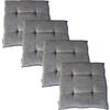 STUHLKISSEN 4er Set New Wave - Platinfarben, Textil (40/40/4cm) - Yve! decoration