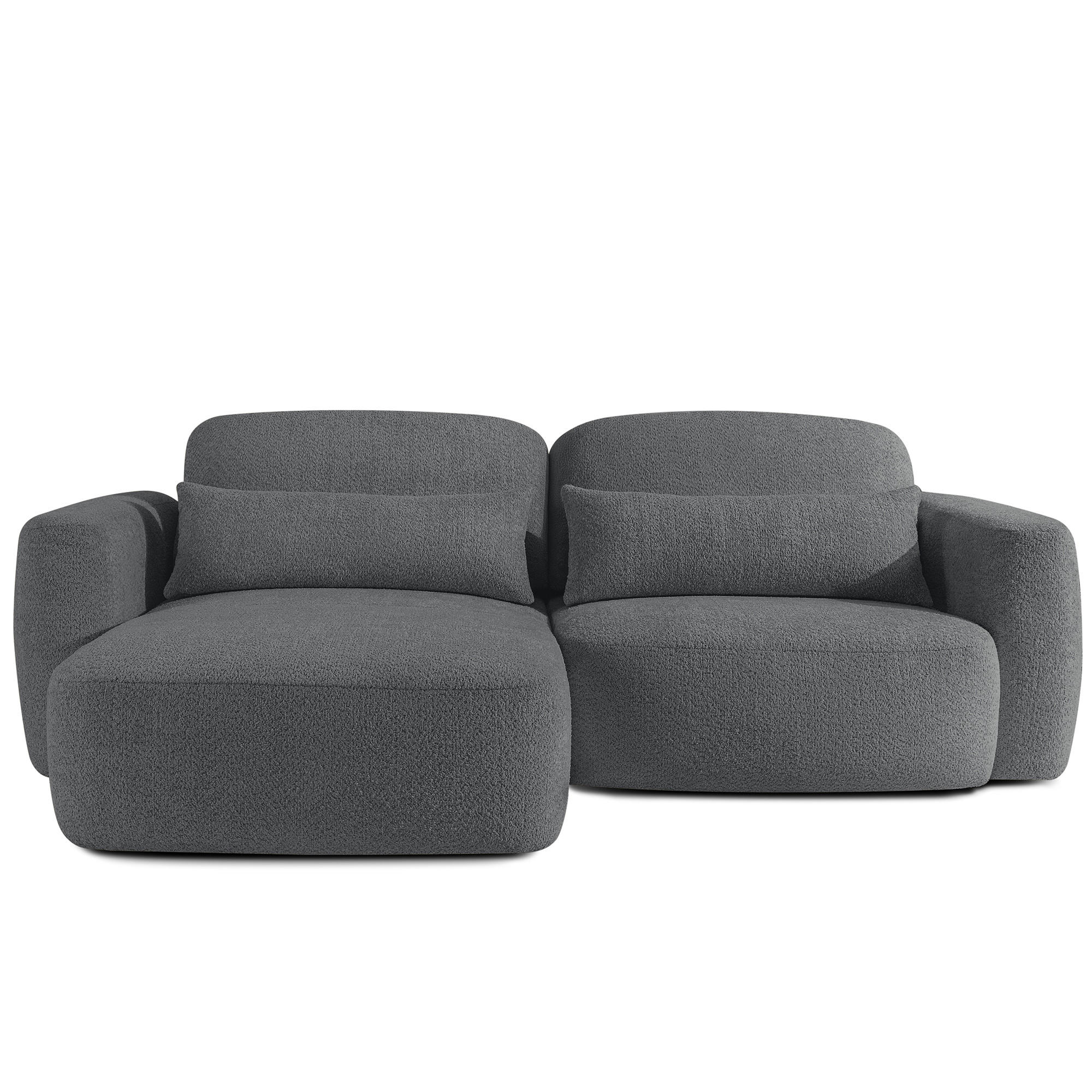 ECKSOFA links ELOSA - Dunkelgrau, Holz/Textil (245/165cm) - KONSIMO®
