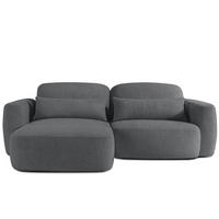ECKSOFA links ELOSA - Dunkelgrau, Holz/Textil (245/165cm) - KONSIMO®