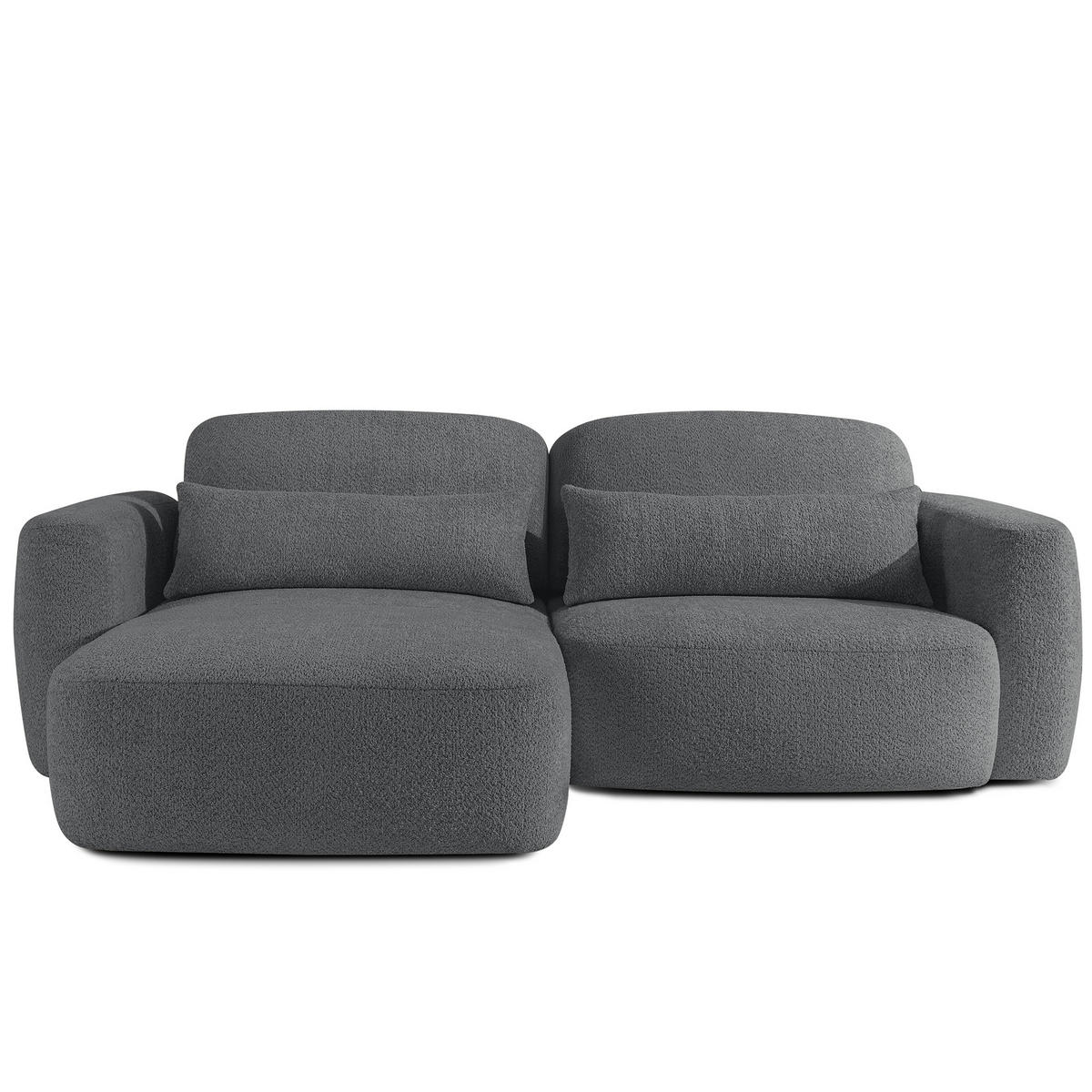 ECKSOFA links ELOSA - Dunkelgrau, Holz/Textil (245/165cm) - KONSIMO®