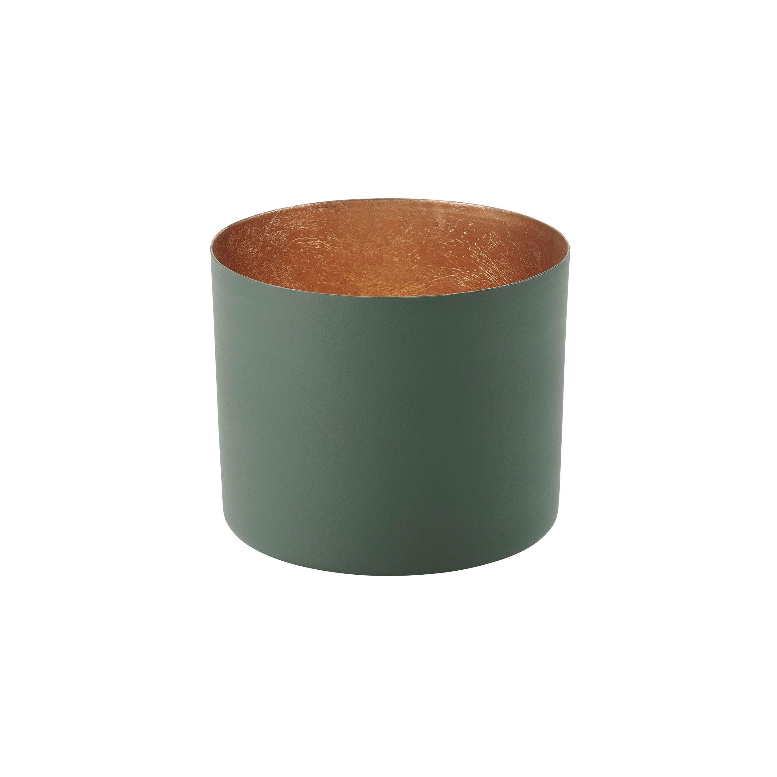 TEELICHTHALTER Chennai L, Eisen, Yucca, Gold, 10 cm, - Grün, Metall (11cm) - Gift Company