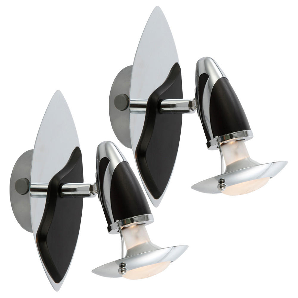 WANDLEUCHTE LORD Stahl Schwarz beweglich 2er Set - Schwarz, Metall (17/20/17.5cm) - Globo Lighting