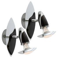 WANDLEUCHTE LORD Stahl Schwarz beweglich 2er Set - Schwarz, Metall (17/20/17.5cm) - Globo Lighting