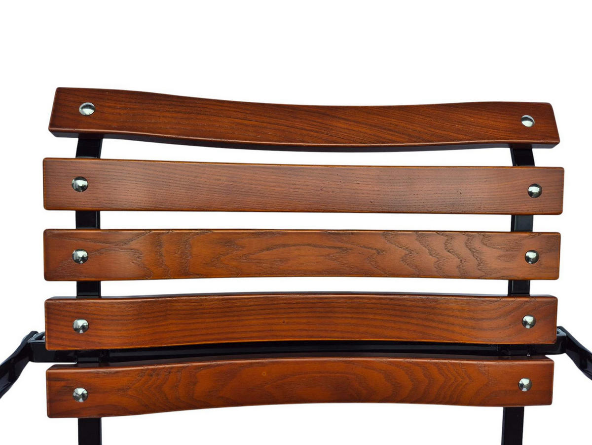 BIERGARTENSESSEL BAVARIA Mit Armlehne 1 Sitzer 90x42x46cm Klappbar Eschenholz Schwarz/Braun - Braun, Holz (46/90/42cm) - CHEFGASTRO