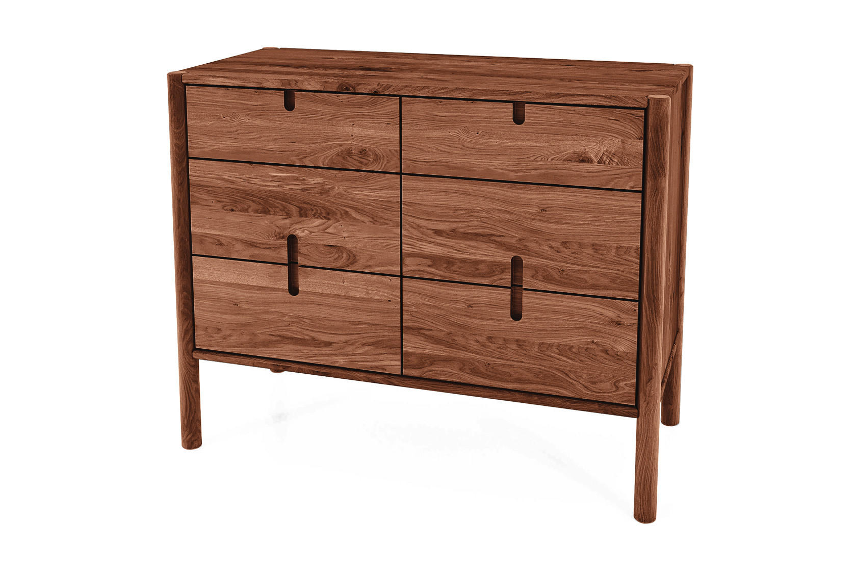 KOMMODE INA Wildeiche - Dunkelbraun, Holz (97/79/46cm) - byoak