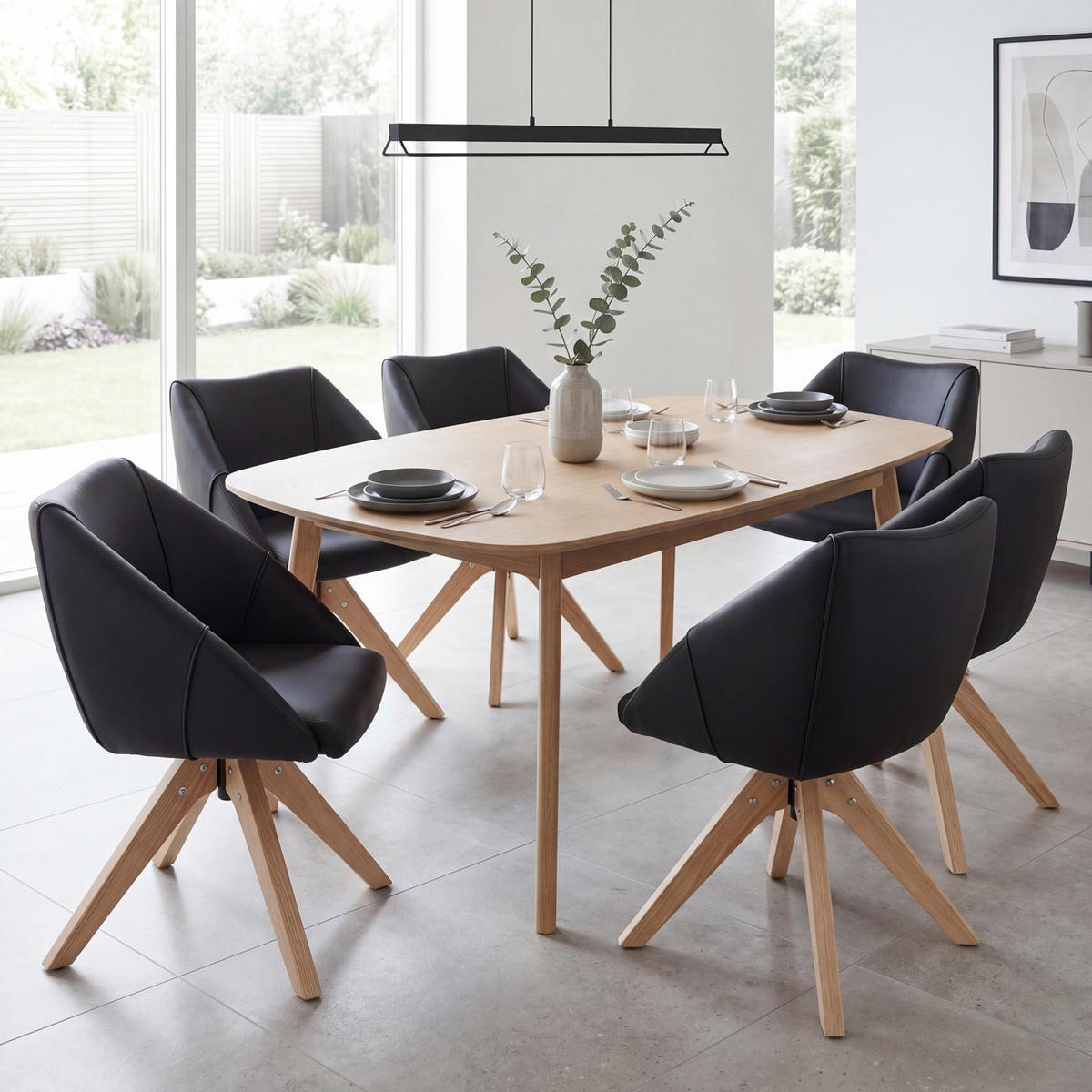 ESSZIMMERSTUHL Schwarz 6er-Set - Schwarz, Kunststoff (57/85/60cm) - MCW