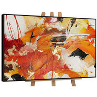 GEMÄLDE Orangene Explosion II Schattenfugenrahmen Schwarz 180x120 cm - Schwarz, Holz (180/120cm) - YS-art gallery