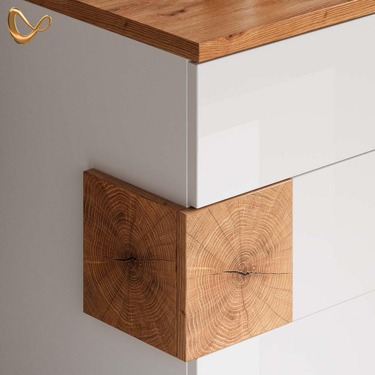 BADMÖBEL-SET Tanaro Weiß 3 Teile - Weiß/Eiche Artisan, Holzwerkstoff (73/64/21cm) - Livinity®