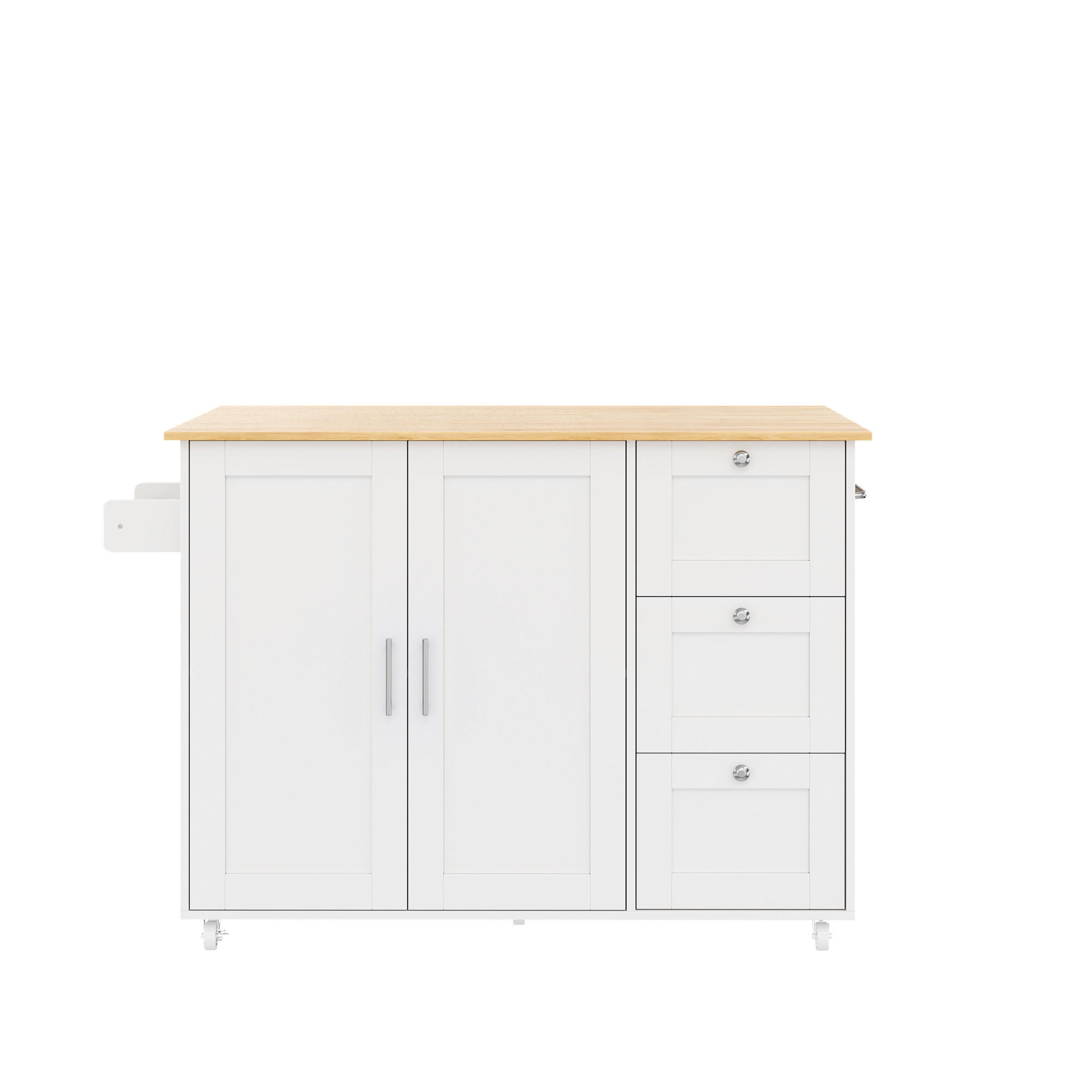 KÜCHENINSEL Weiß 135/44/90 cm - Weiß, Holzwerkstoff (135/90/44cm) - PANGIVO