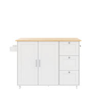 KÜCHENINSEL Weiß 135/44/90 cm - Weiß, Holzwerkstoff (135/90/44cm) - PANGIVO