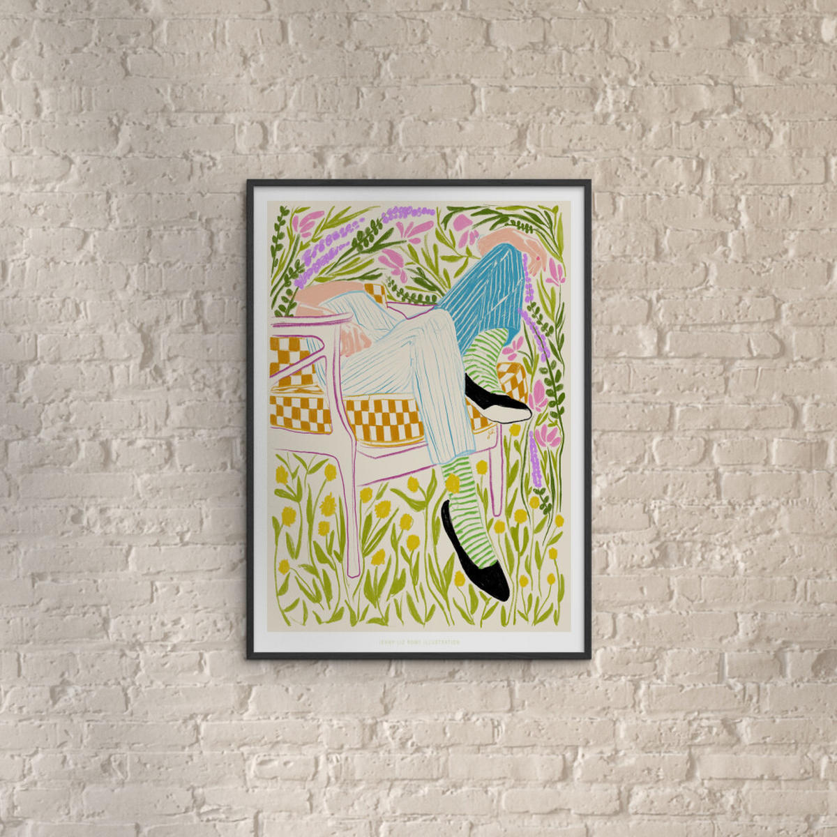 POSTER mit Rahmen Jenny Liz Rome - Quiet in the Garden 2 - Multicolor/Schwarz, Holz/Papier (30/40cm) - Poster&Frame