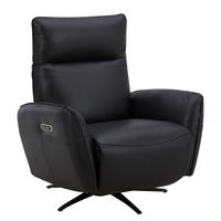 RELAXSESSEL - Schwarz, Leder/Metall (86/100/82cm) - home24