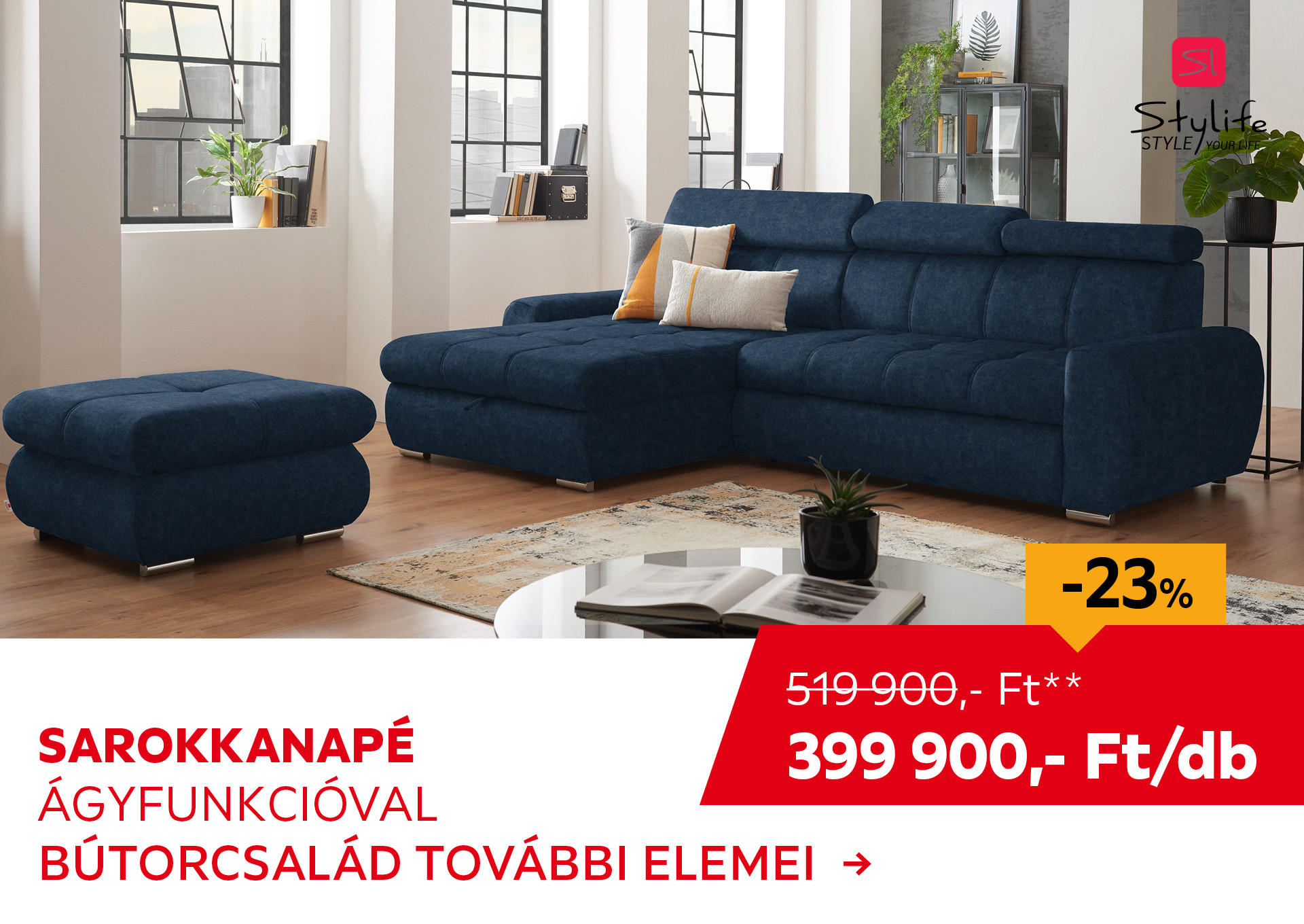 SAROKKANAPÉ Kiemelt termék 519900 Ft.- helyett 399900 Ft.-