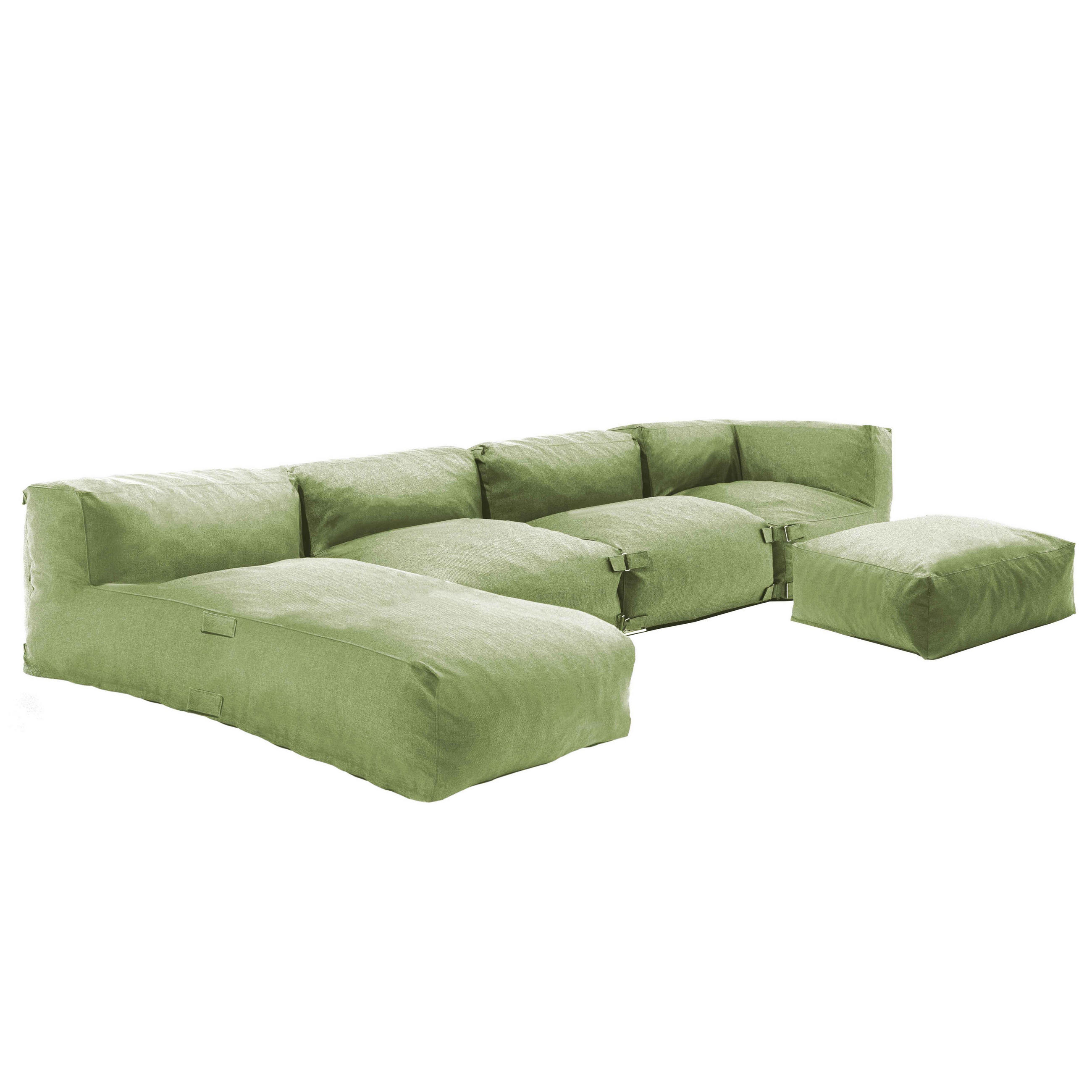 GARTENSOFA 5-tlg., Kaktusgrünen - Grün, Textil (85/65/160cm) - Oviala