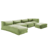 GARTENSOFA 5-tlg., Kaktusgrünen - Grün, Textil (85/65/160cm) - Oviala