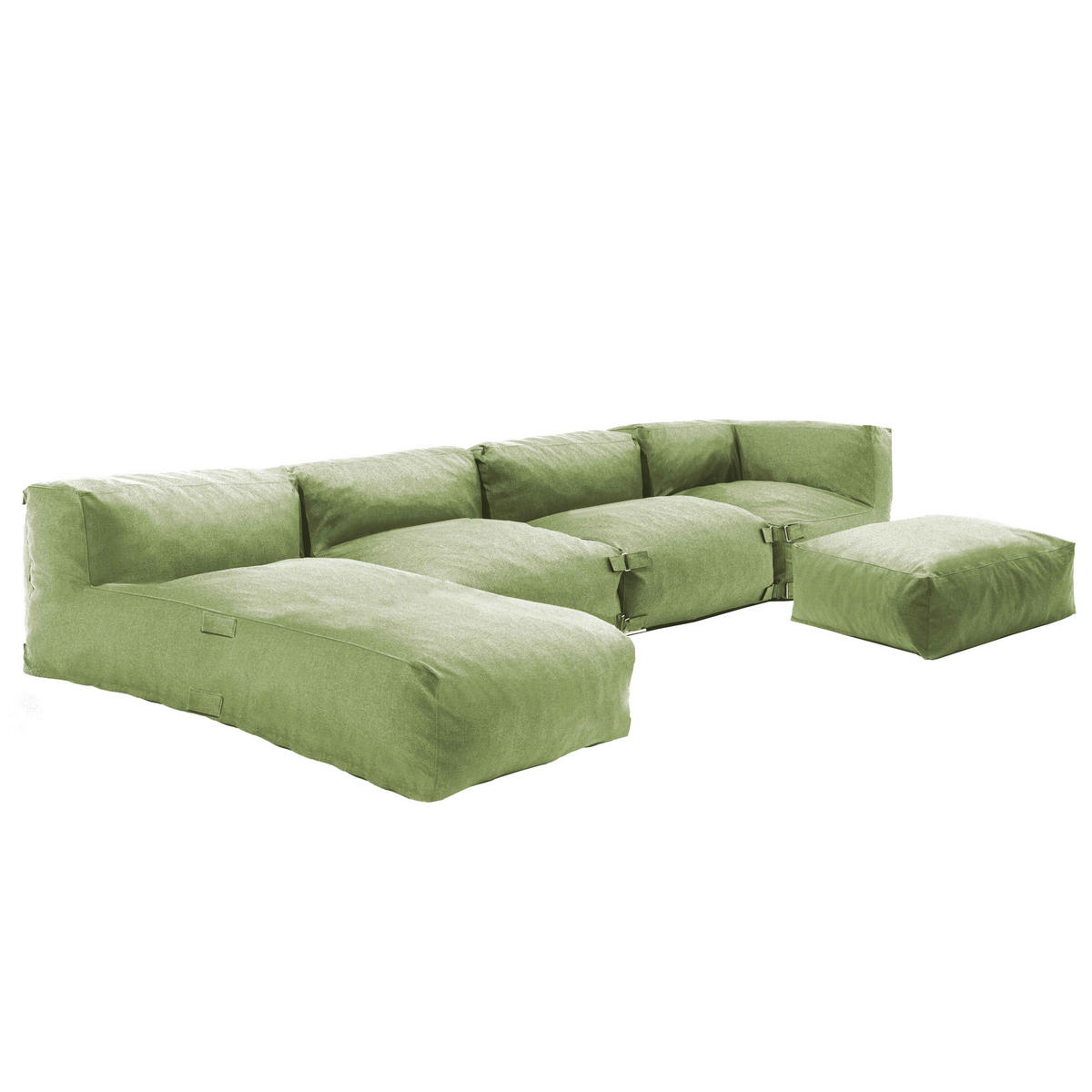 GARTENSOFA 5-tlg., Kaktusgrünen - Grün, Textil (85/65/160cm) - Oviala