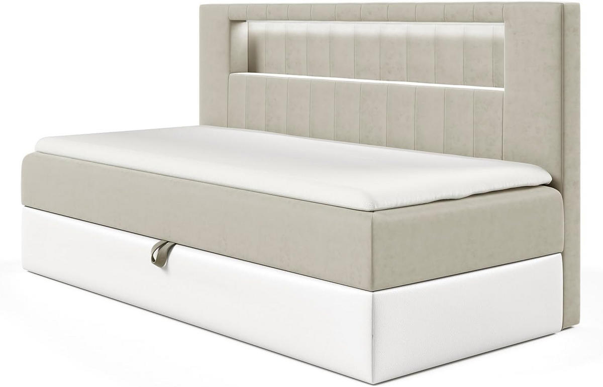 KINDERBETT GARETH 2 - Beige/Weiß, Holzwerkstoff (101/201cm) - Meblini