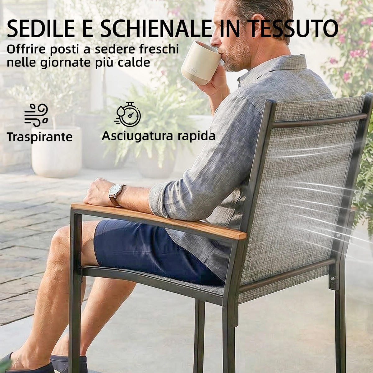 GARTEN-BEISTELLTISCHSET Grau gemischt 3 Stück - Beige, Naturmaterialien (63/55/84cm) - GiPP