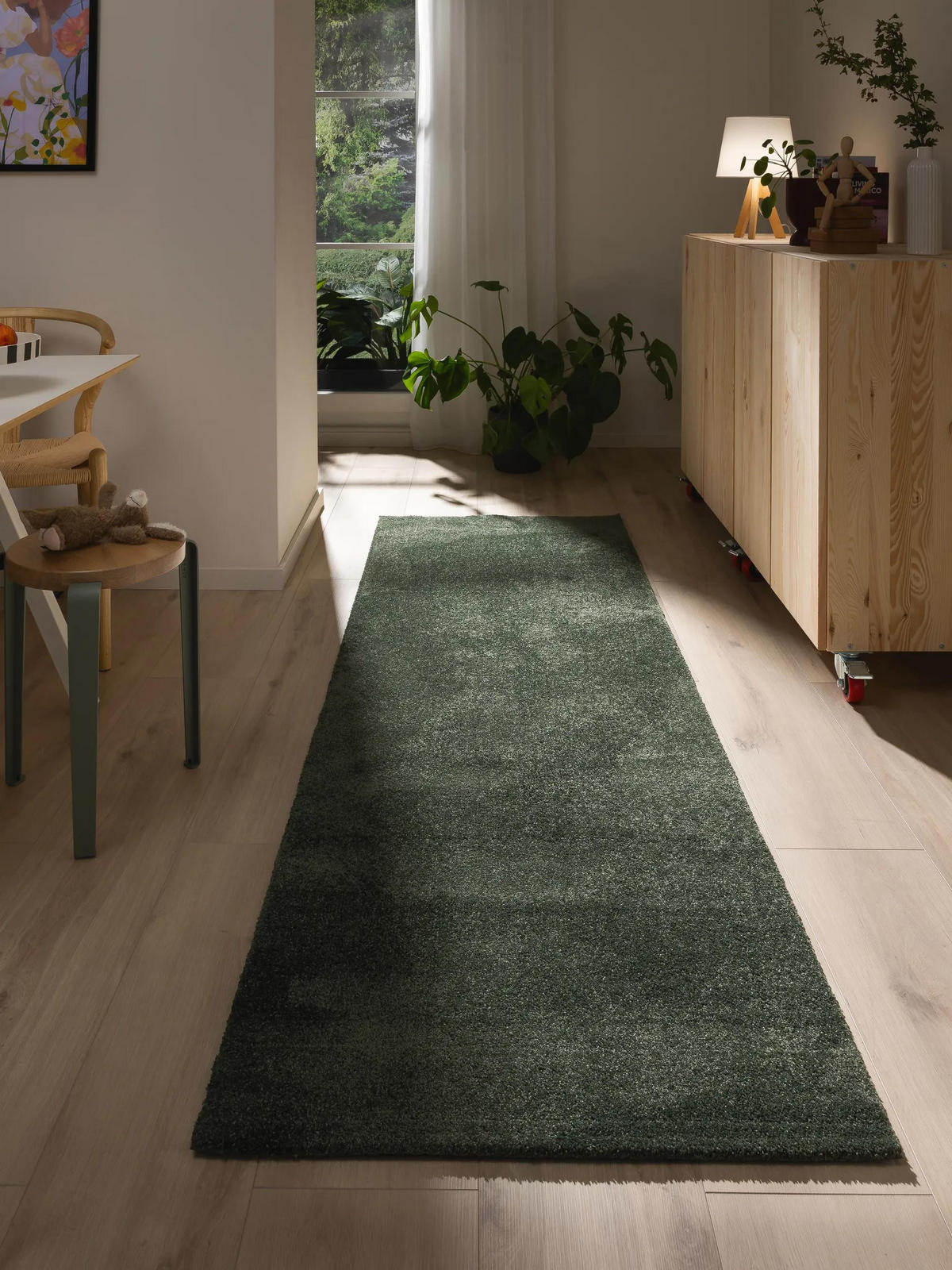 LÄUFER Nina waschbar 80/250 cm - Grün, Kunststoff (80/250cm) - benuta Nest