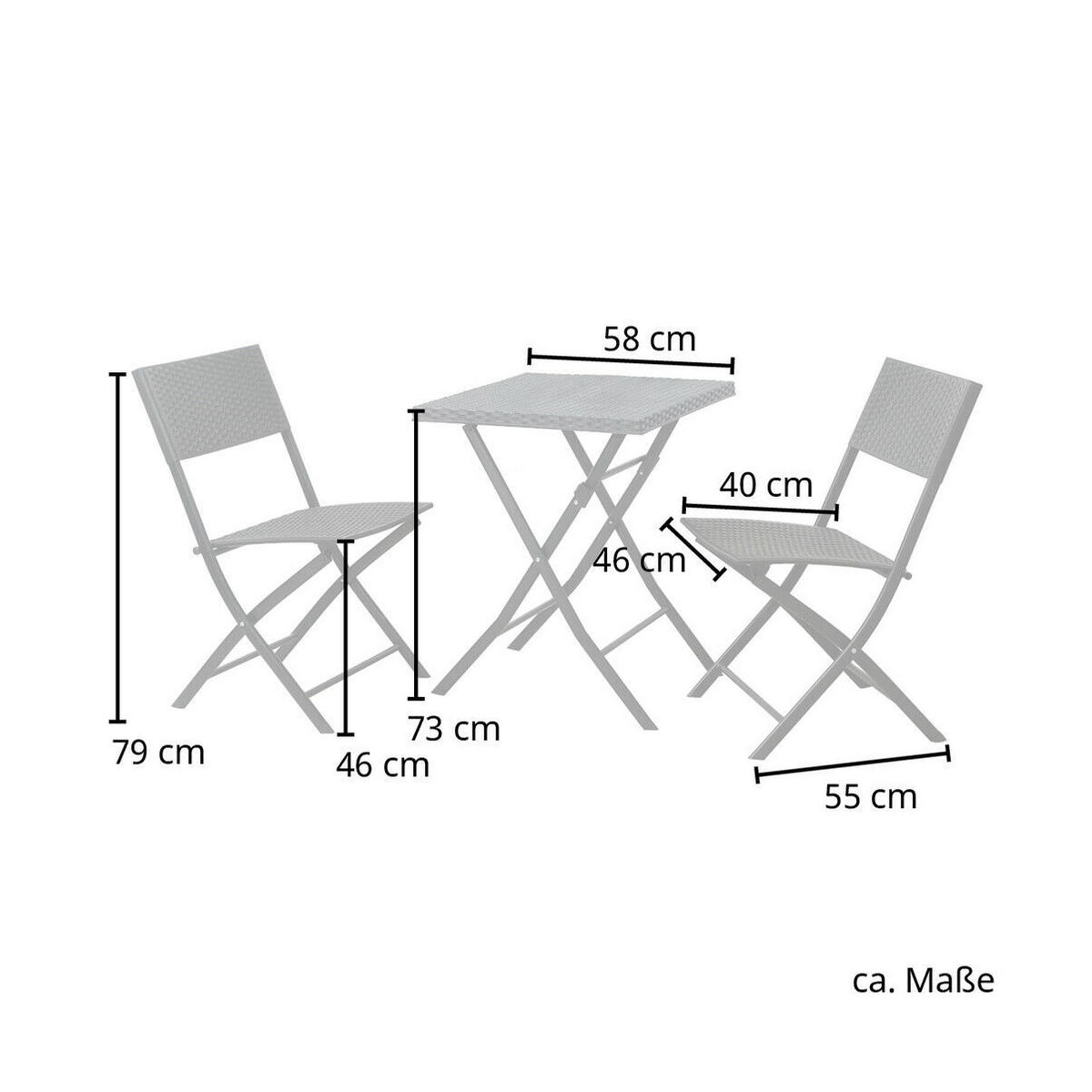 BISTROSET Lima - Schwarz, Metall - SVITA