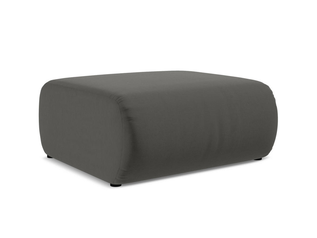 POUF Samt Stoff Grau - Dunkelgrau/Schwarz, Kunststoff/Textil (94/40/89cm) - Makamii