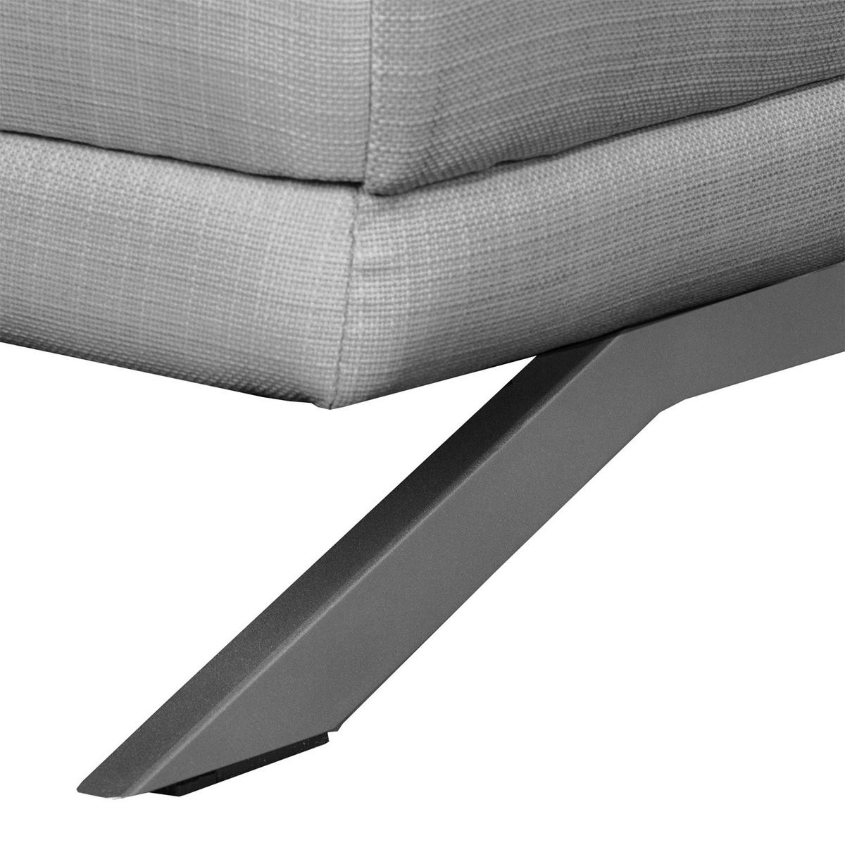 3-SITZER SOFA - Strukturstoff - Hellgrau, Textil (236/81/89cm) - home24